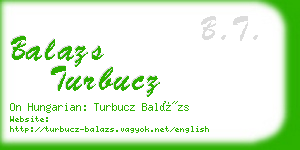 balazs turbucz business card